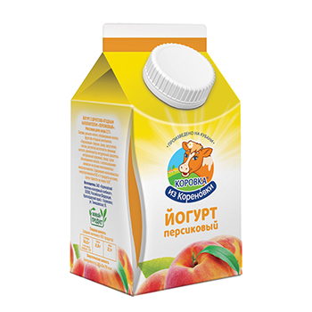 Йогурт персиковый 2,1% 450г, Коровка из Кореновки