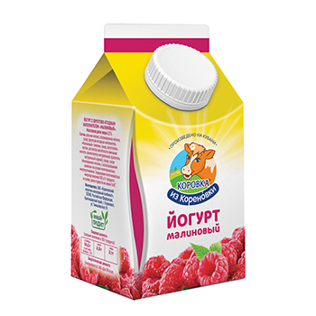 Йогурт малиновый 2,1% 450г, Коровка из Кореновки