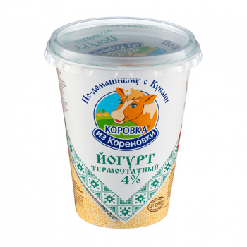 Йогурт термостатный 4% 350г, Коровка из Кореновки